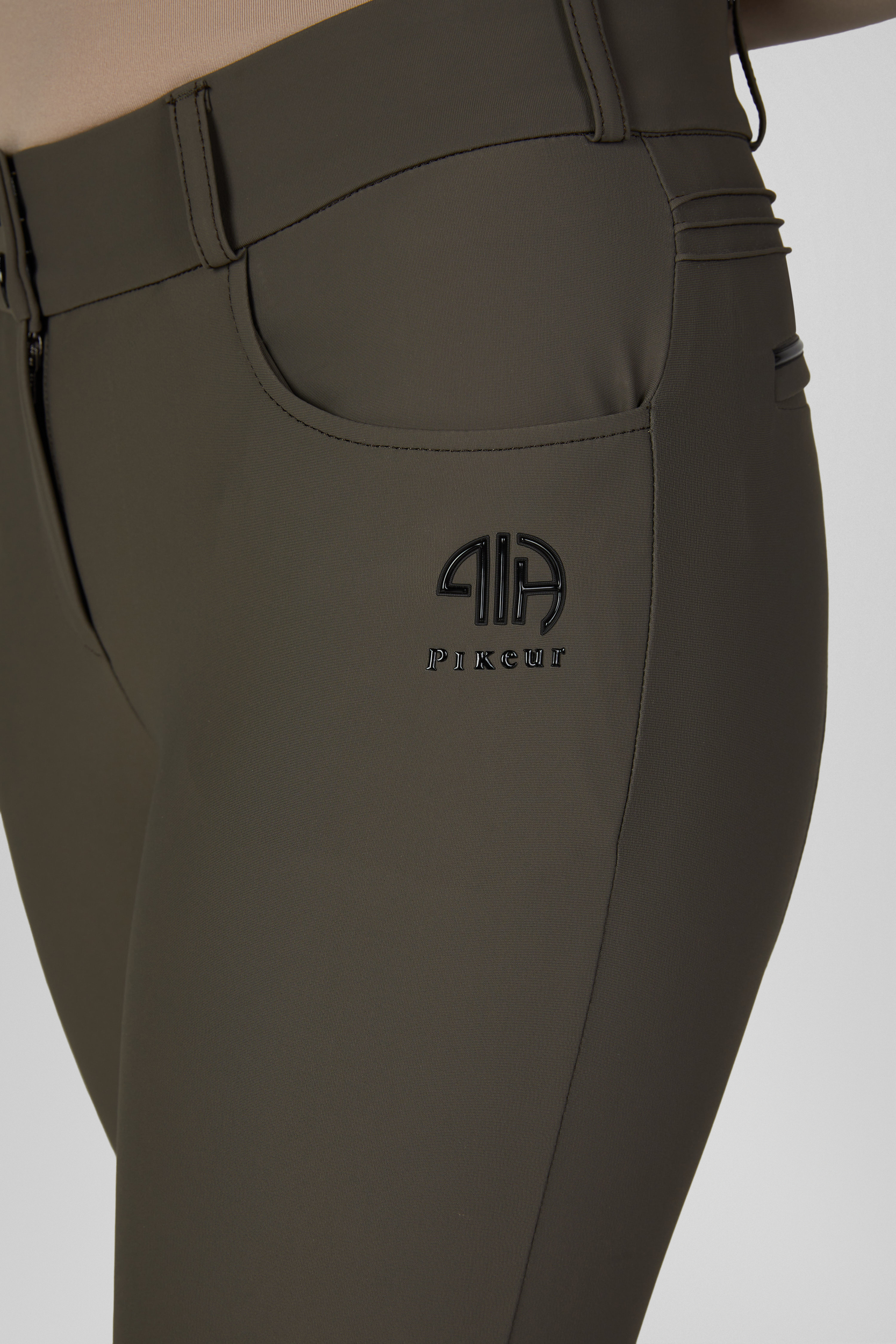 hose, kleidung, dunkelgrün, lederfreie, logo, Reithose, Hosen-Logo, Olivegrün, Stretchstoff, Tailleband