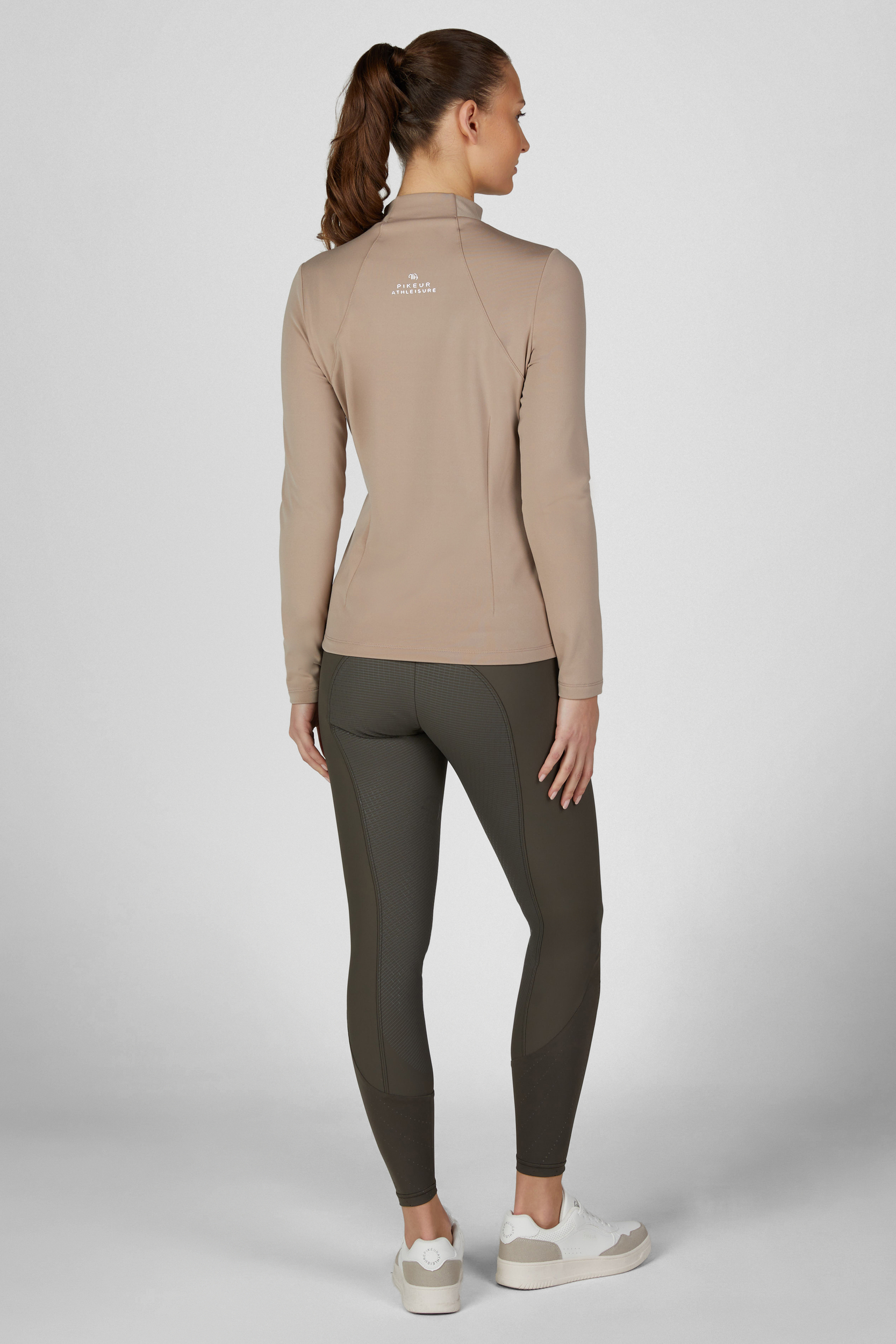 Sportjacke, Fleecepullover, Laufsport, Tights, Beige, turtleneck, long-sleeve, jacket, beige, athletic