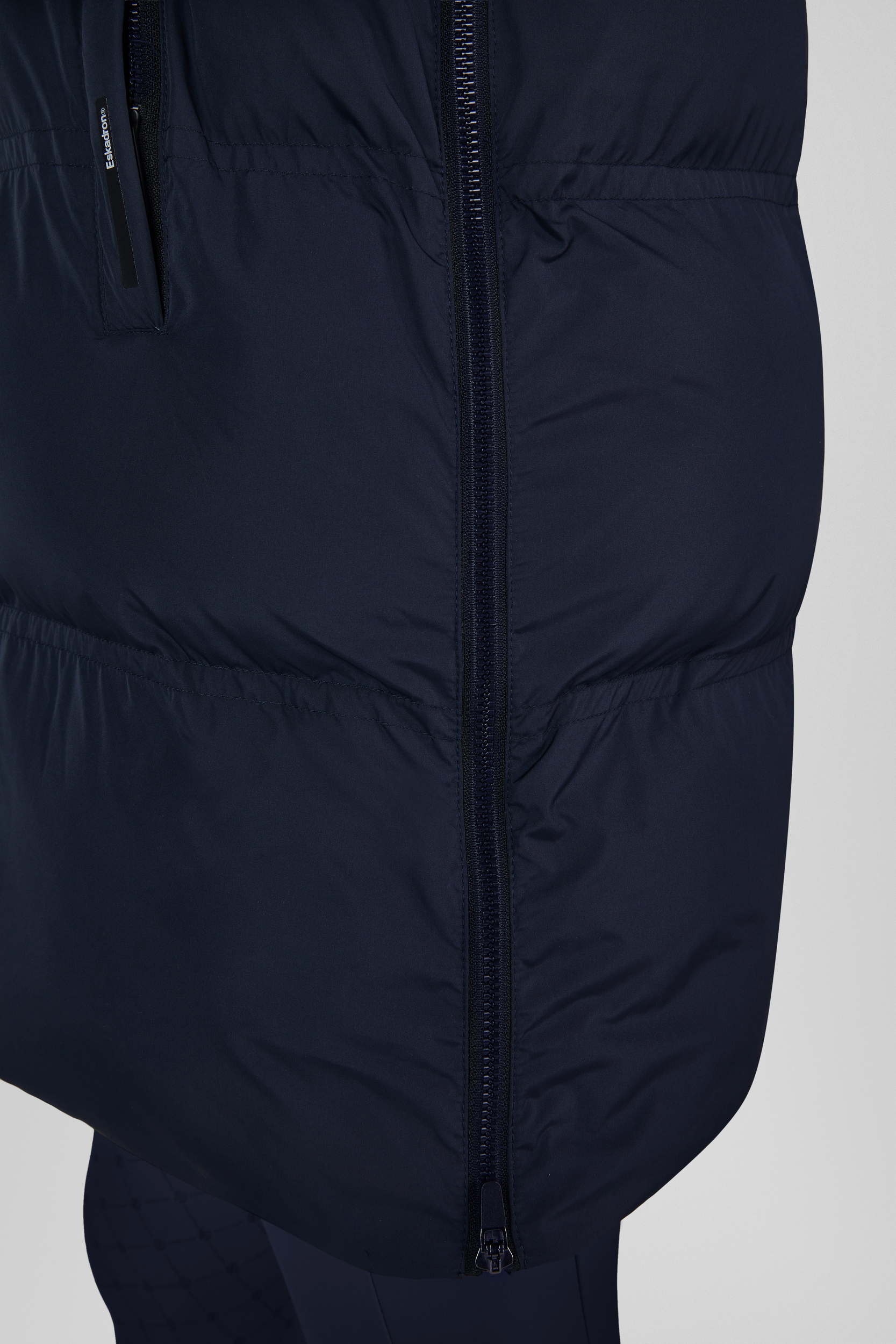 Weste, Puffer, Steppung, Reißverschluss, Navy, Dunkler Parka, Stehkragen, Reißverschluss, Pufferstoff, Nähte