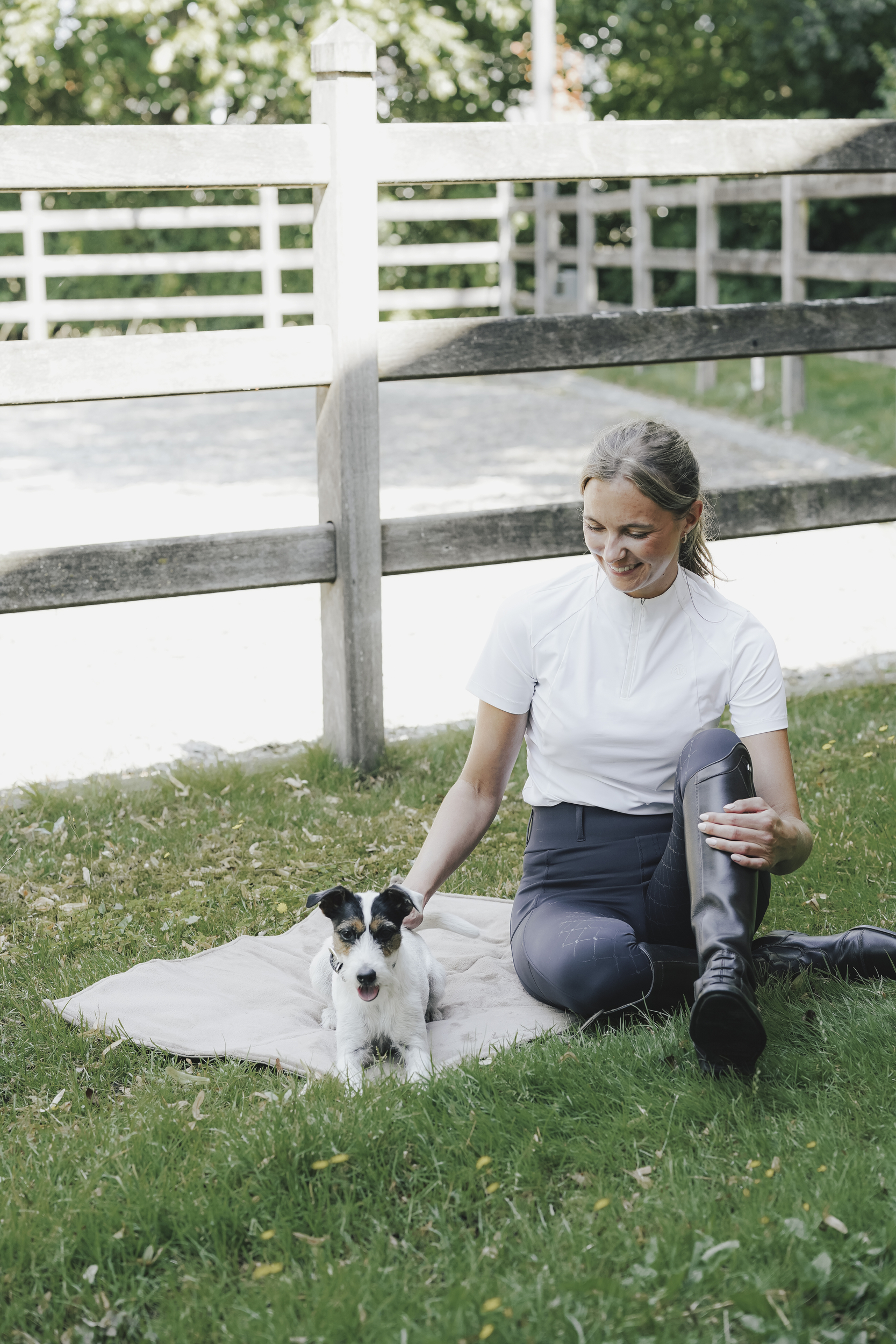 Hund, Hundehalter, Park, Alltag, Kleidung, Hund, Jack Russell, Tierbesitzer, Outdoor, Garten