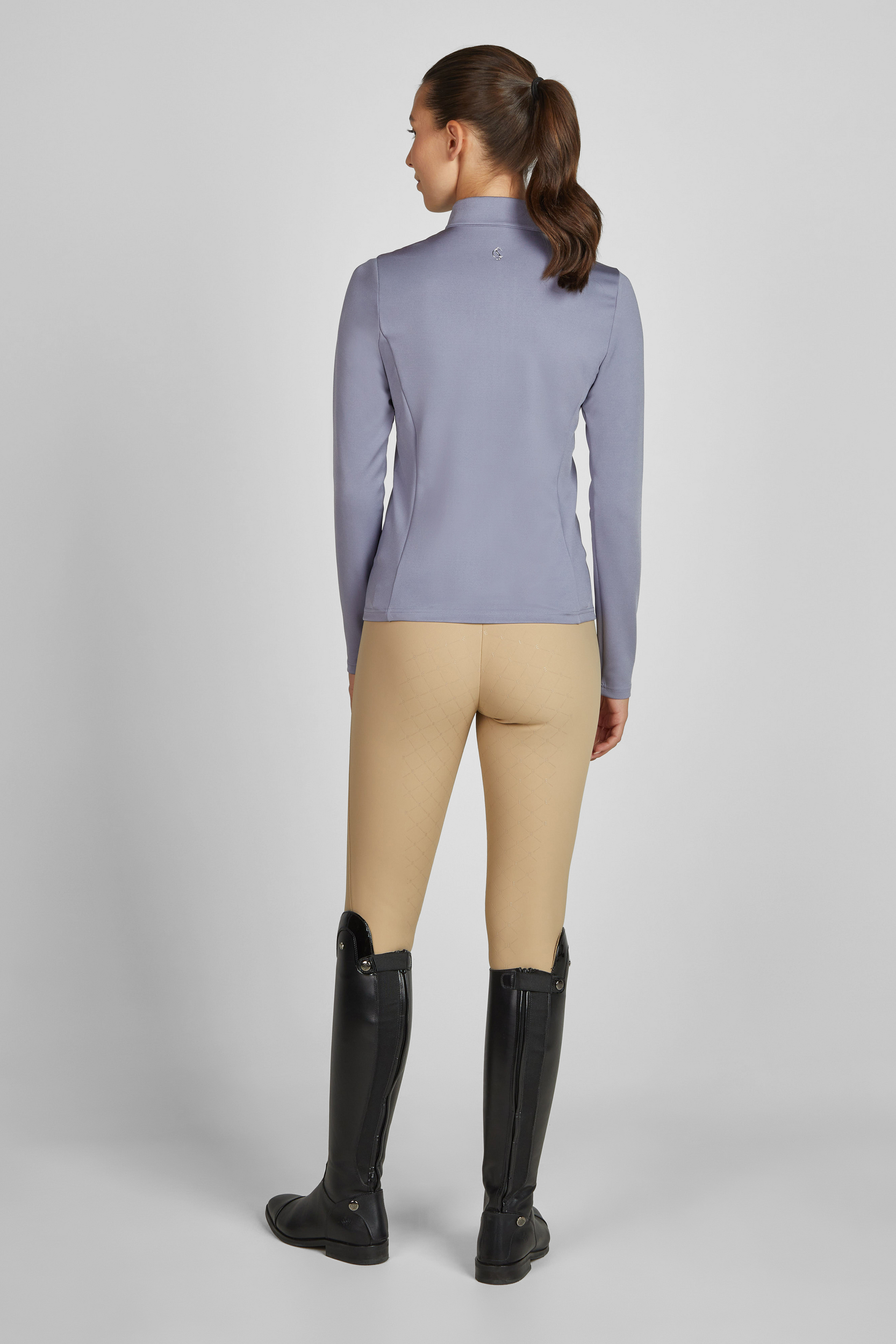 jacke, langarm, lila, figurig, hinteransicht