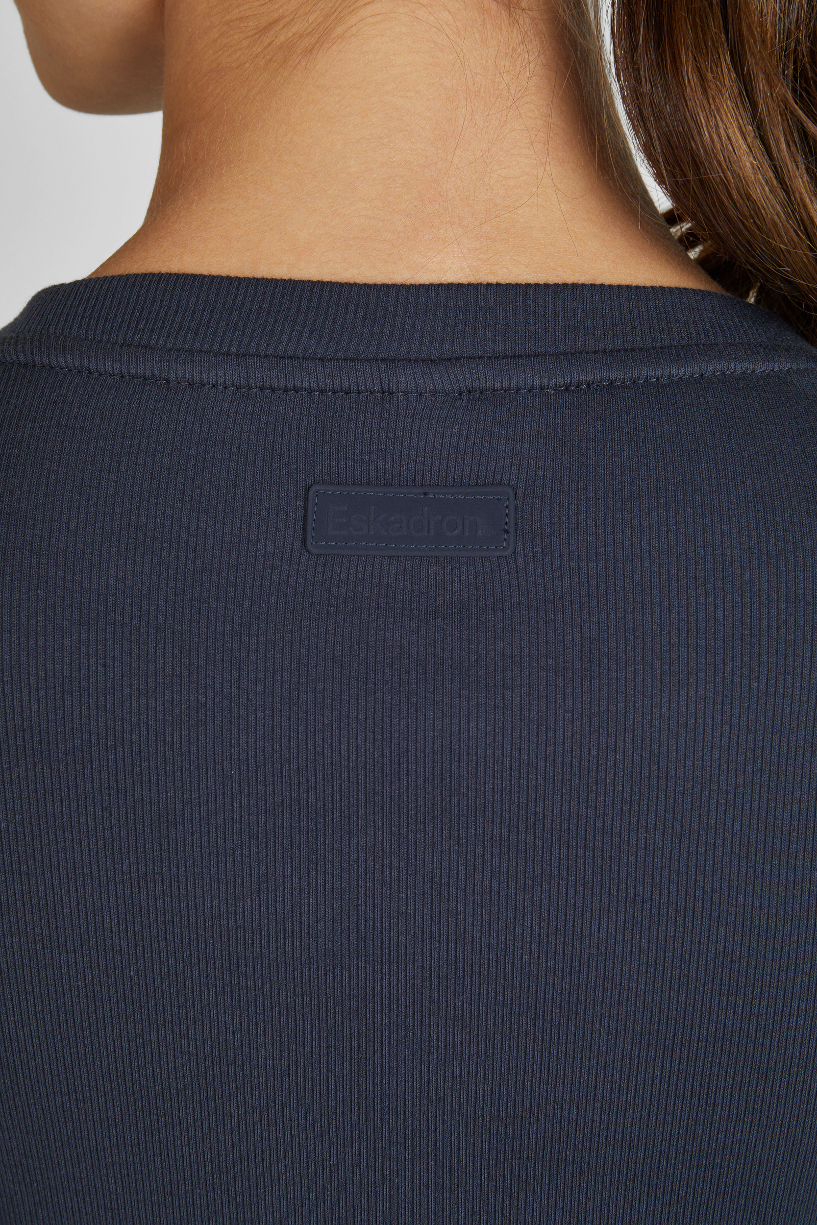 Rückenansicht, Kragen, Rippstruktur, Jersey, Navy