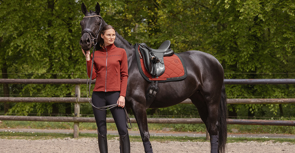 Satteldecke, Rot, Gesteppte Oberfläche, Pferdesattel, Pferdedecke, Sattel, Satteldecke, rotbraune Steppung, schwarzes Pferd, Pferdedecke, Satteldecke, Rot, Rautensteppung, Reitsattel, Pferd, Reitsattel, rote Satteldecke, schwarzes Zaumzeug, Reitbekleidung