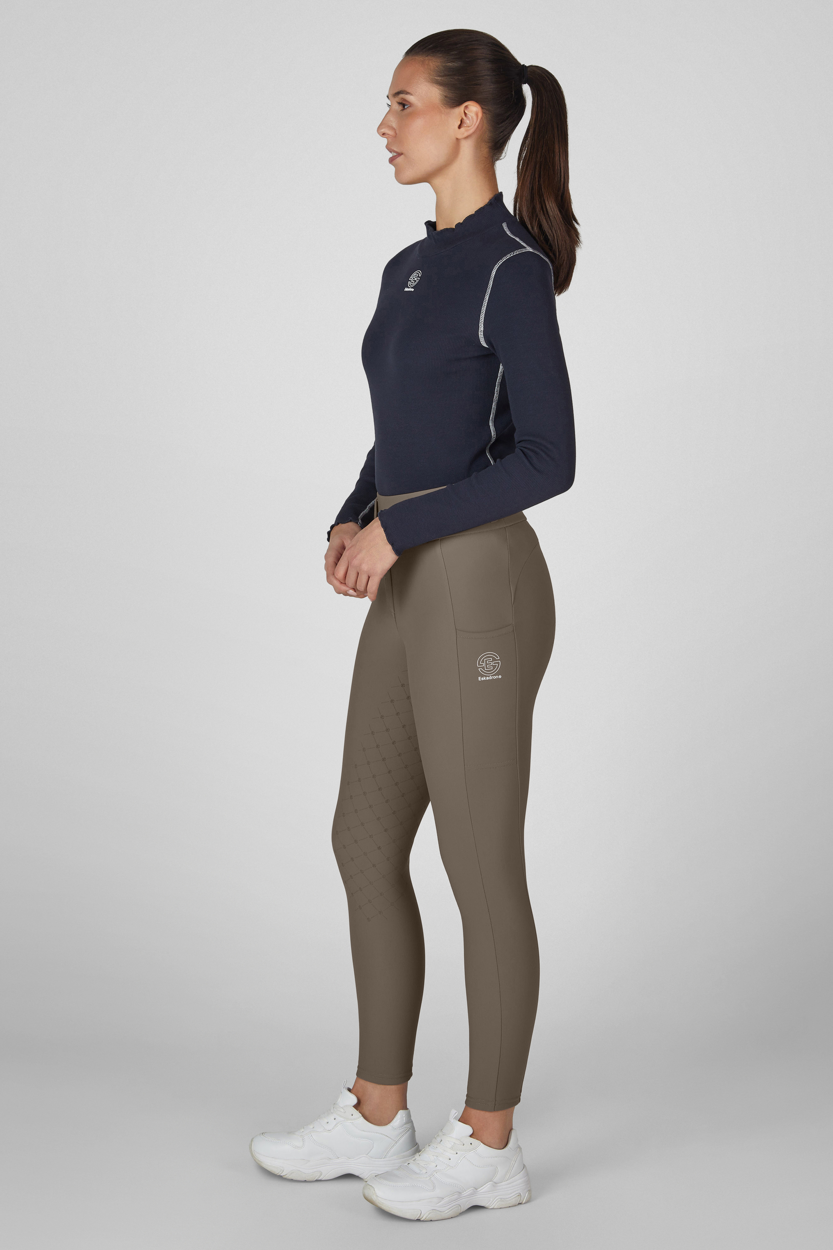 leggins, athletik, kompressions, langarm, marineblau, athleisure, langarm, leggings, hochgeschlossen, komfort