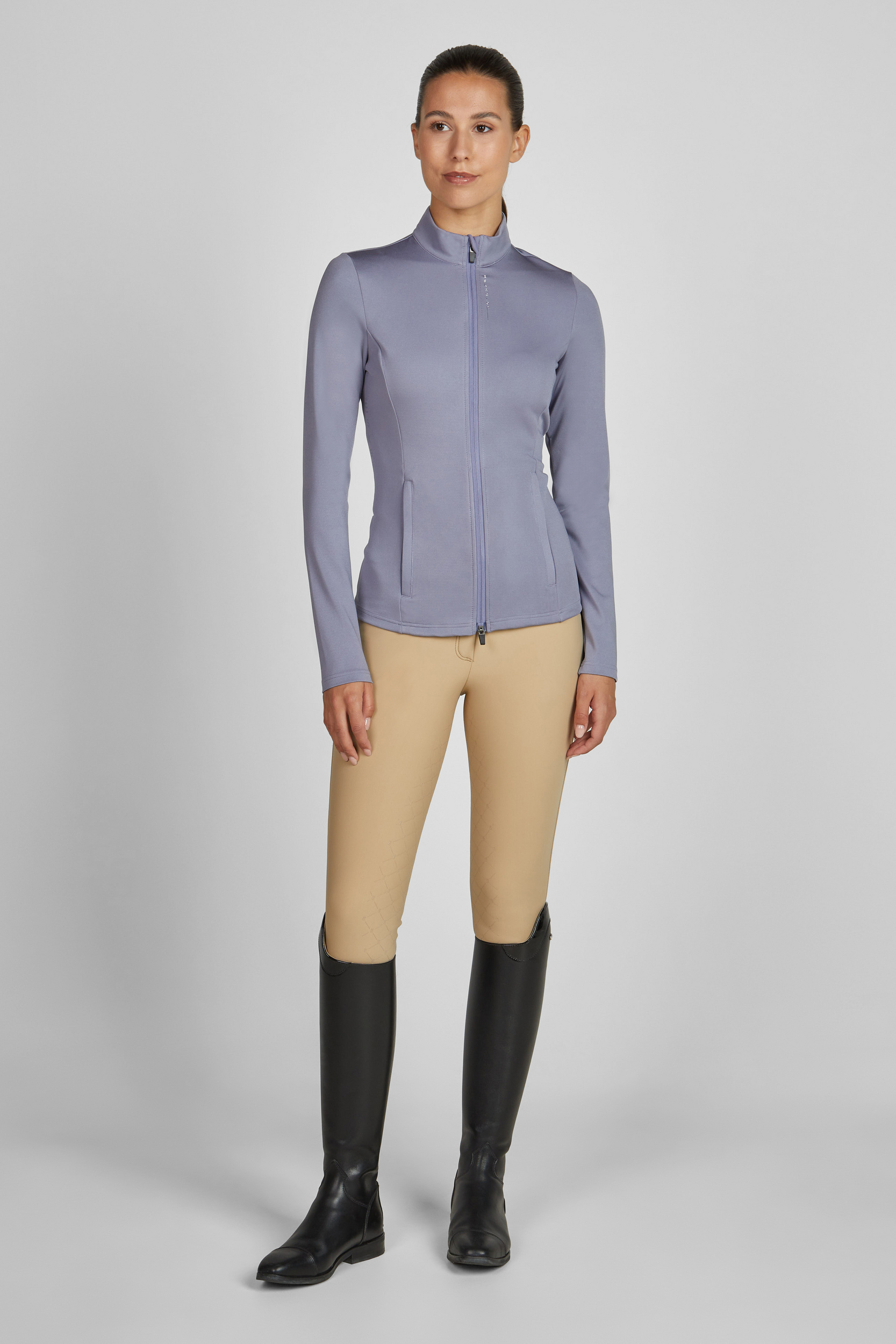 jacke, Fleece, Vollreißverschluss, Lavendel, figurbetont