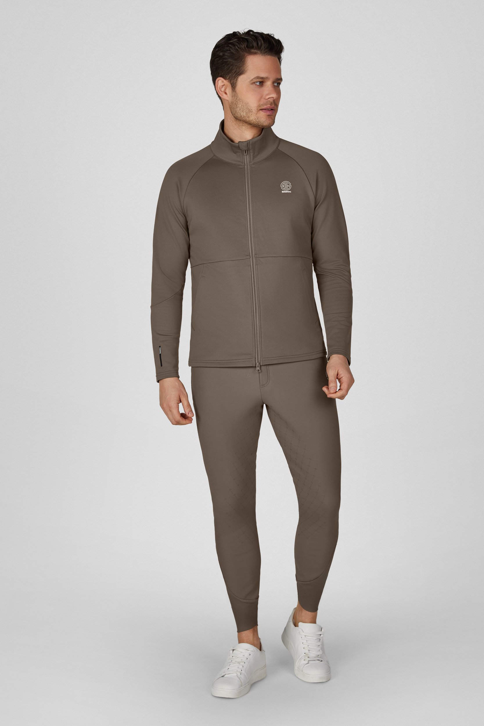Herrenjacke, Fahrradjacke, Laufjacke, Reißverschluss, Logo auf Brust, Sportanzug, Herren, Laufshirt, Zip-Jacke, Taillierte Passform