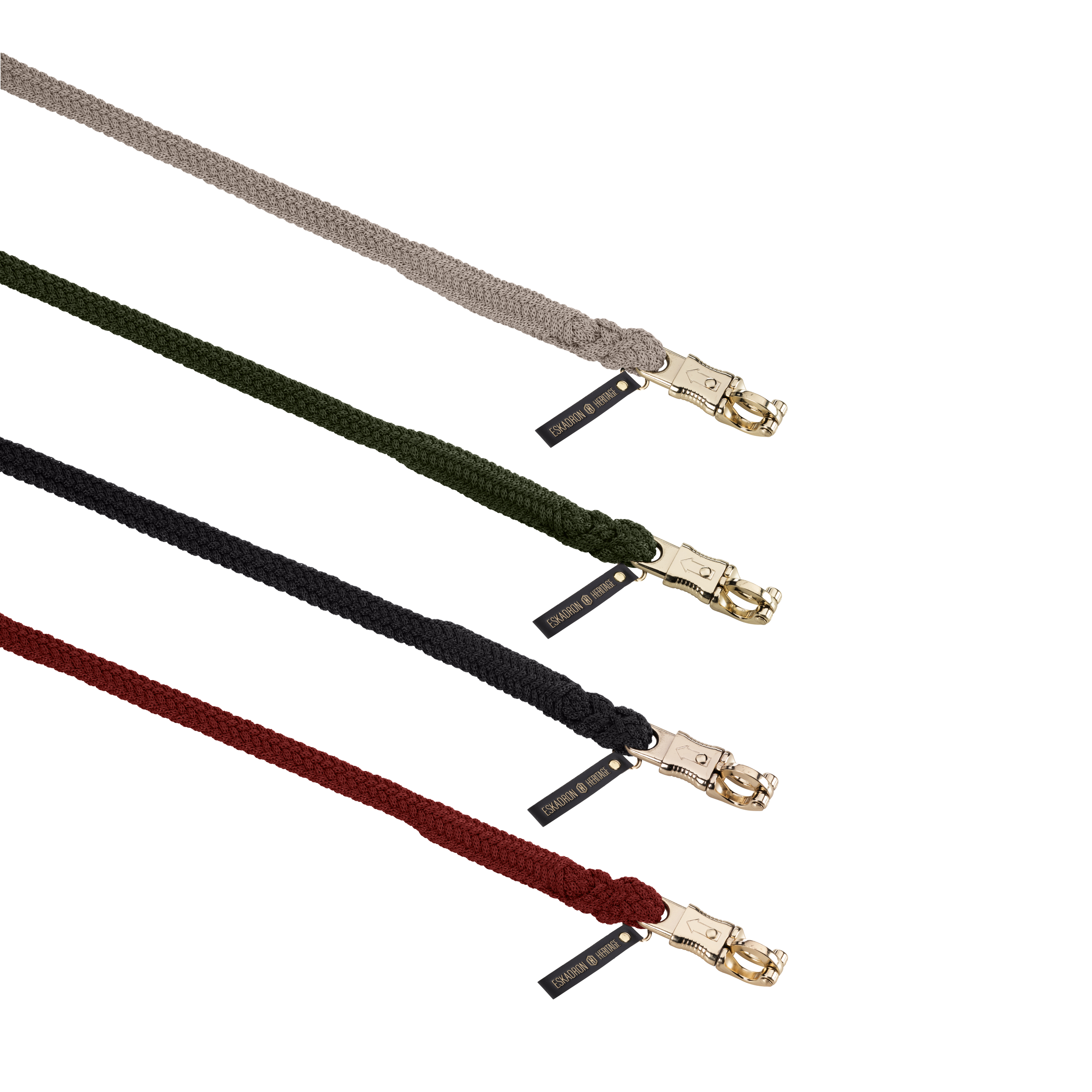 Hundeleine, geflochtenes Seil, Metallkarabiner, Goldfarbene Beschläge, Mehrere Farben, Hundeleine, geflochtenes Seil, Karabinerhaken, goldfarbene Beschläge, verschiedene Farben