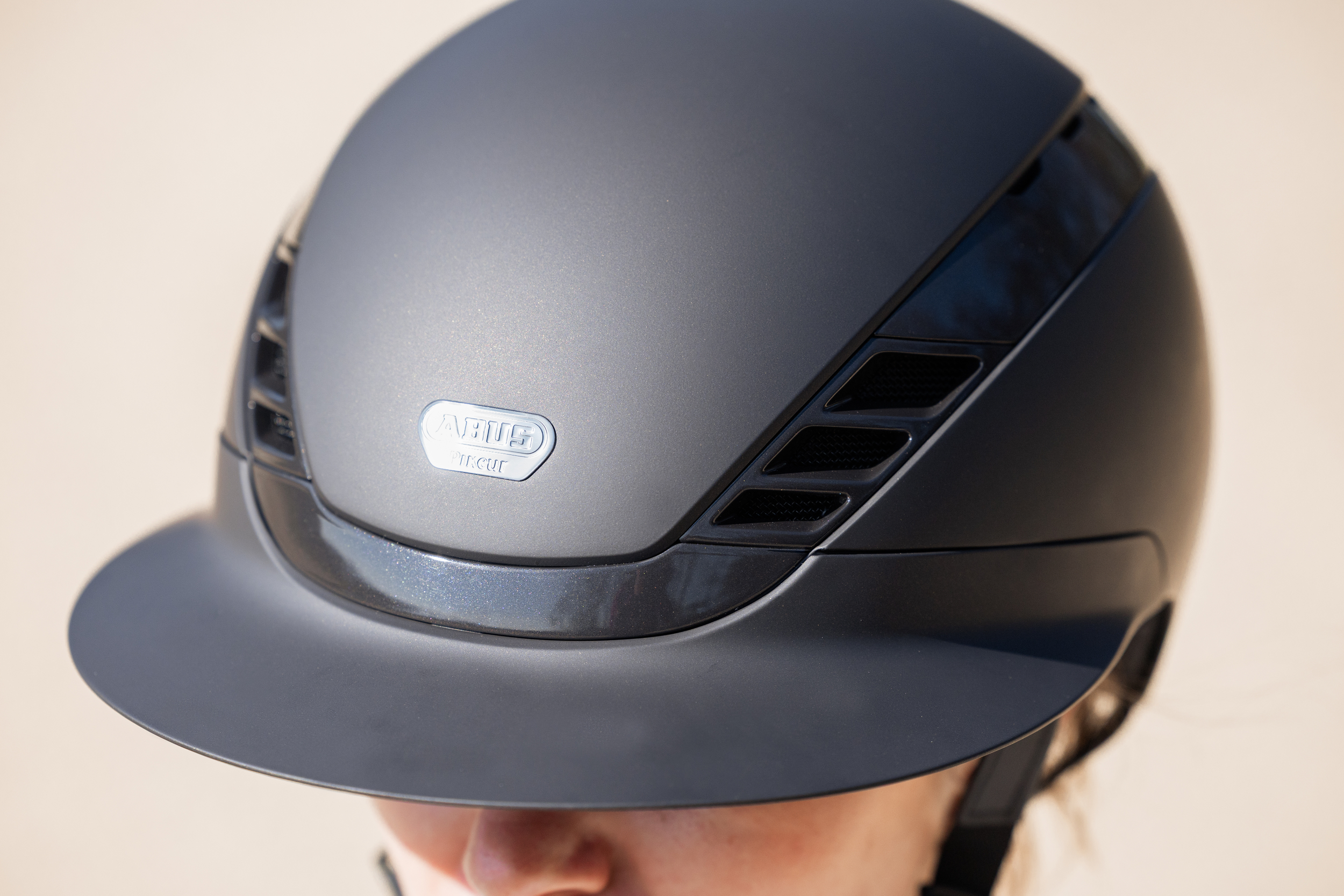 helmet, motorradhelm, belüftung, matt, blaugrau