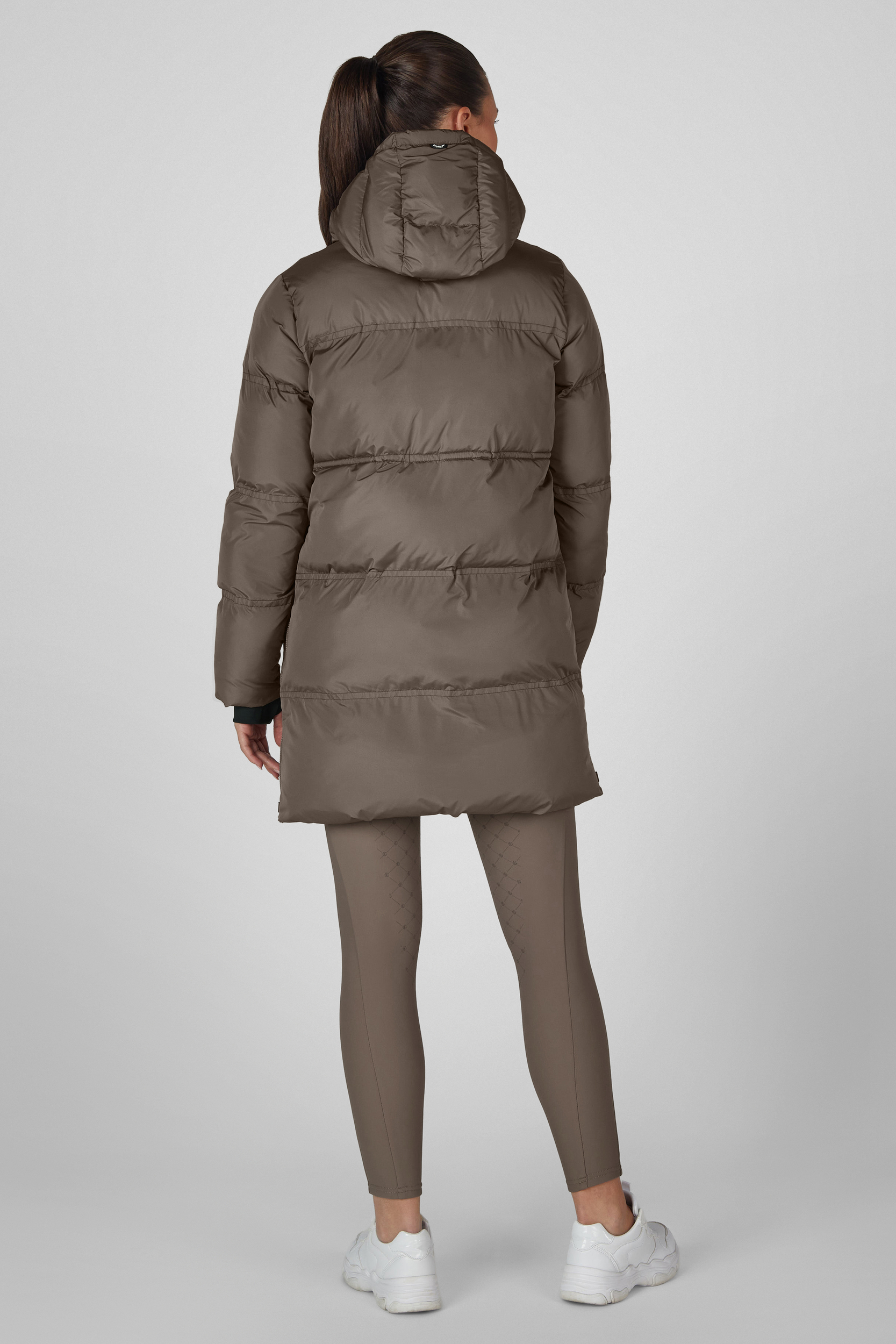 Daunenjacke, Pufferjacke, Kapuze, langarm, grau, Pufferjacke, Kapuzenkleidung, Lange Passform, Taupe, Quilted