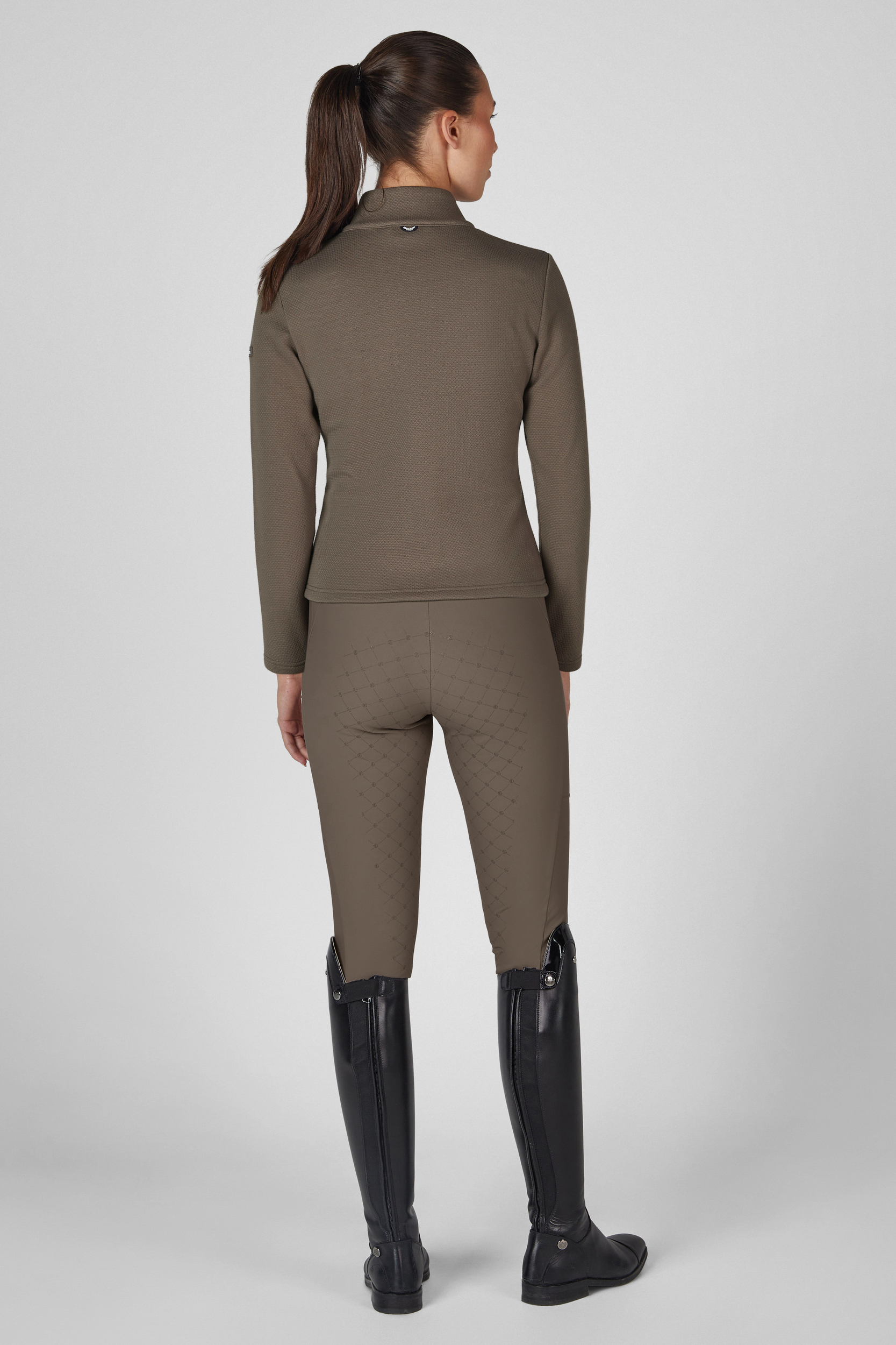 Jacket, Fleece, Long-sleeve, Brown, Riding boots, jacke, langarm, strick, leggings, reitstiefel