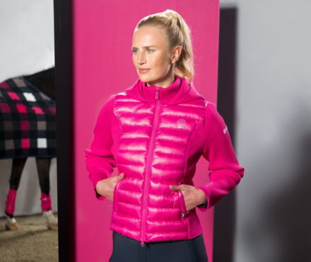 Pufferjacke, rosa Jacke, Reißverschluss vorne, Stehkragen, DamenOuterwear