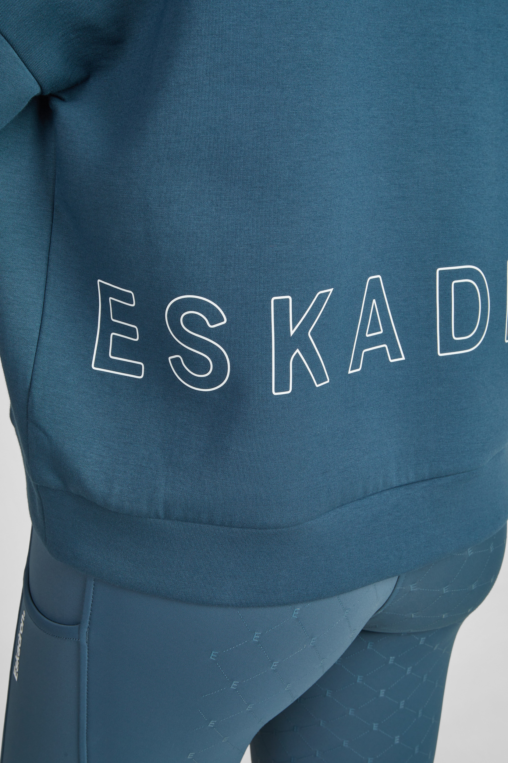 hoodie, sweatshirt, blue, text-logo, fitness-leggings