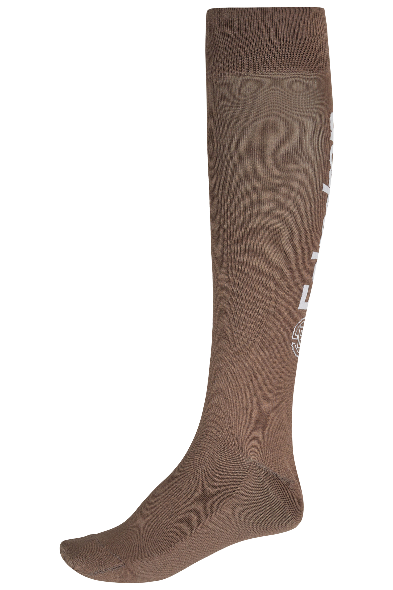 Socken, Kniekniestück, Baumwollmix, Beige, Musterfrei, Socken, Stützsocken, Knöchel bis Knie, Braun, Musterlos