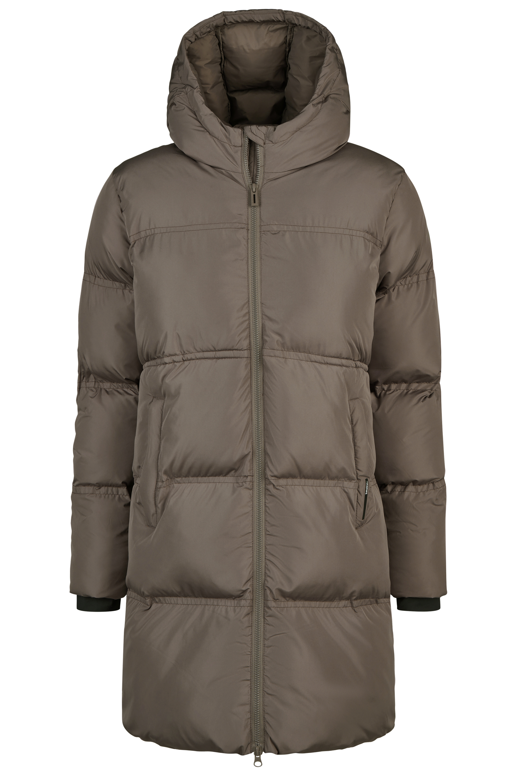 Daunenmantel, Pufferjacke, Reißverschluss, Kapuze, langer Schnitt, Daunenjacke, Pufferjacke, Mantel, Hoodie, Reißverschluss