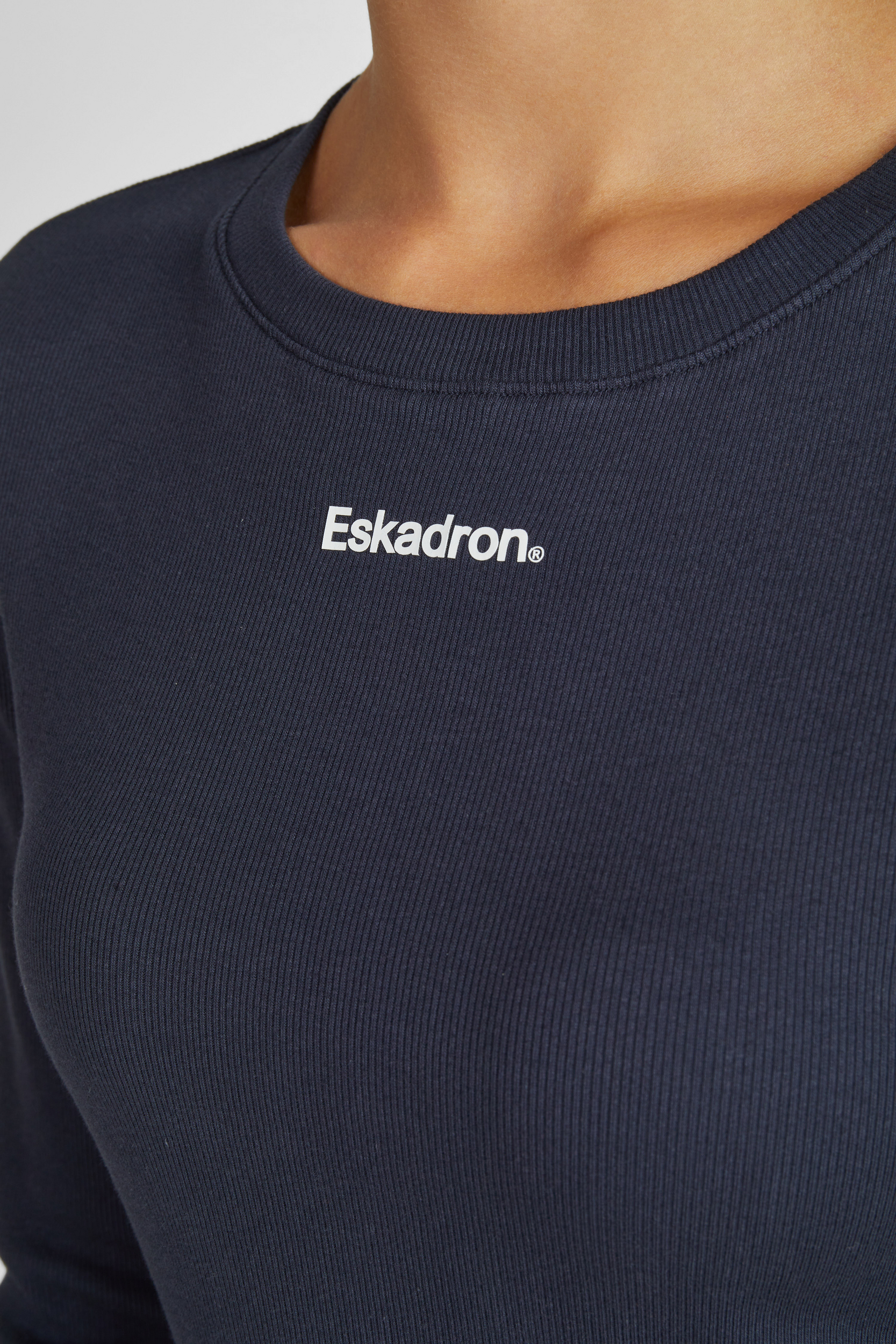 Rundhals, Pullover, Rippstrick, Navy, EskadronLogo