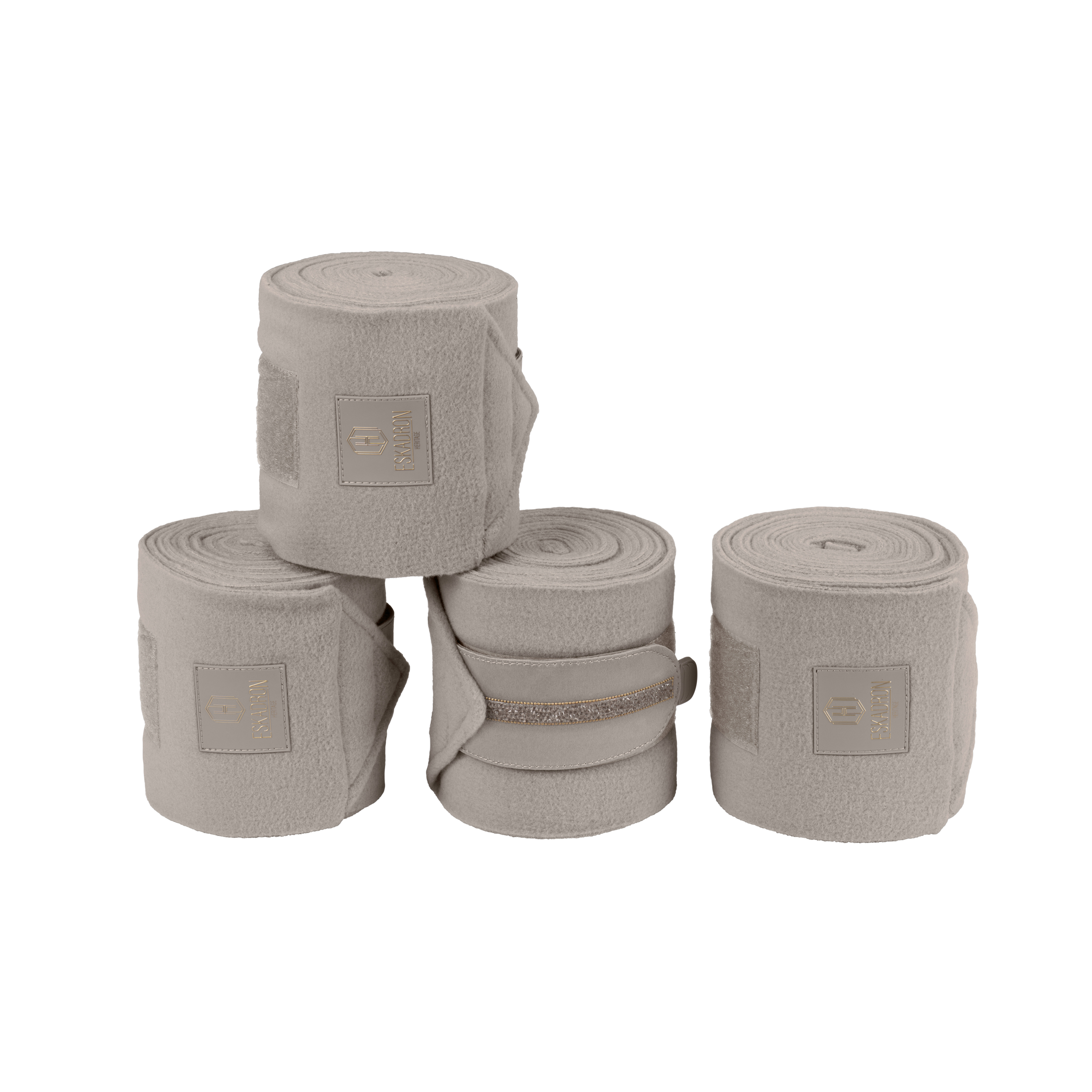 Pferdebandagen, Fleece, Taupe, 4er-Set, Klettverschluss, Pferdebandagen, Fleece, Taupe, Klettverschluss, Vierer-Set