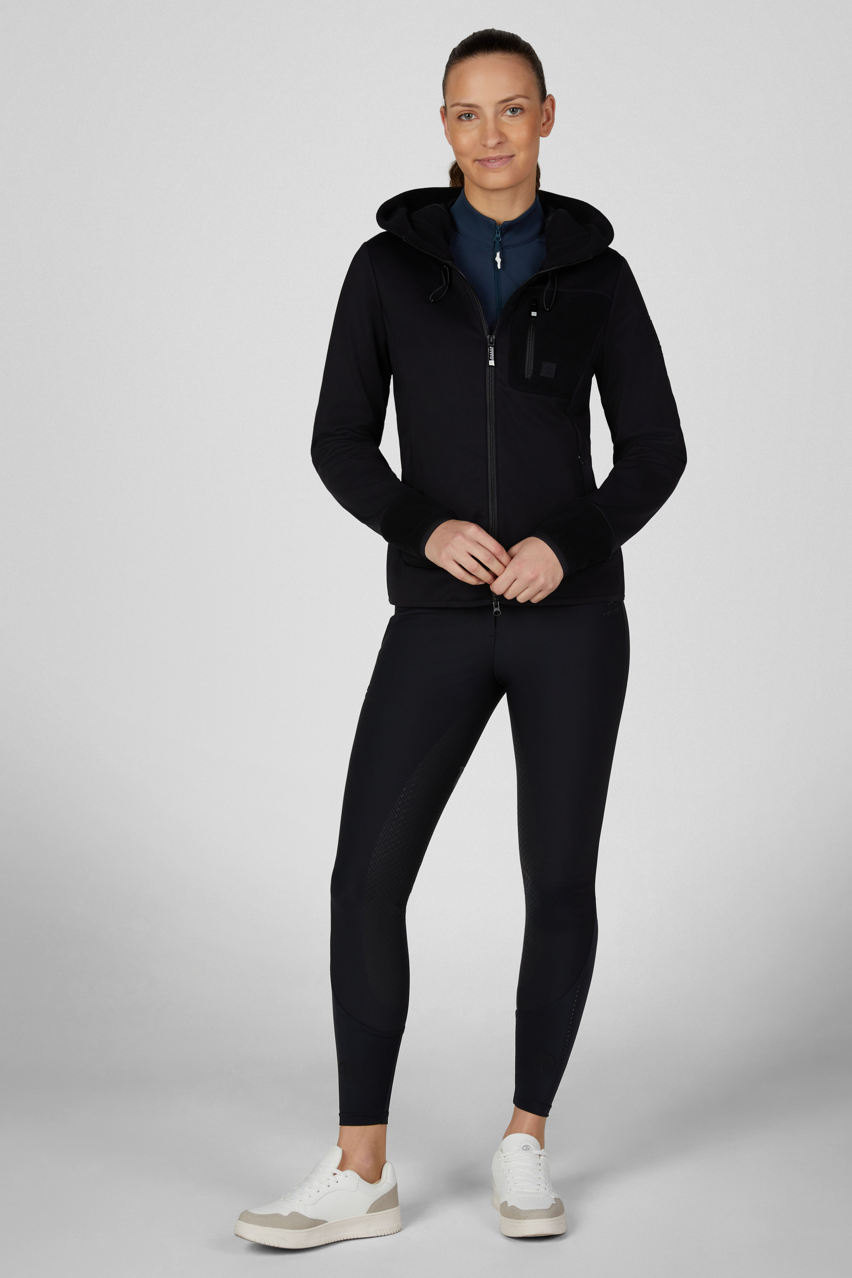 Jacke, Hoodie, Fleece, Schwarz, Sportbekleidung, jacke, hoodie, reißverschluss, schwarz, sportoutfit