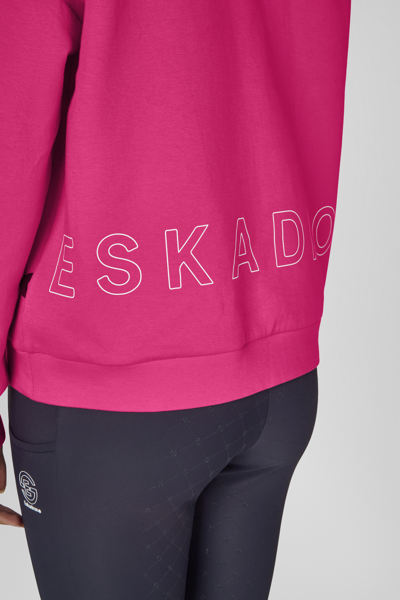 pink, hoodie, langerärmlig, grafik, rückseite text, Hoodie, Pullover, Rückenaufdruck, Pink, Leggings
