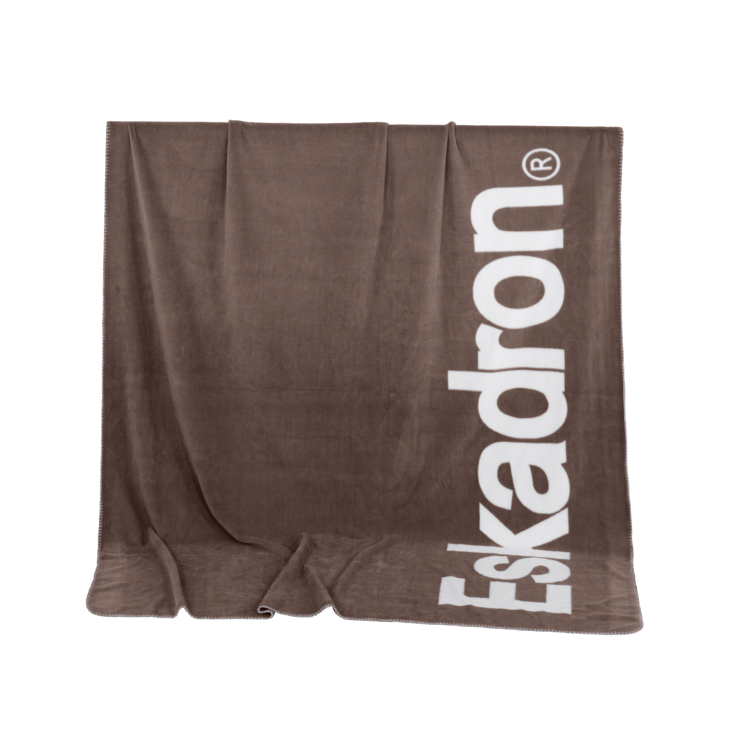 Tuch, flauschig, braun, großes-Logo, Markenlogo aus Text, throw blanket, braun, markenlogo