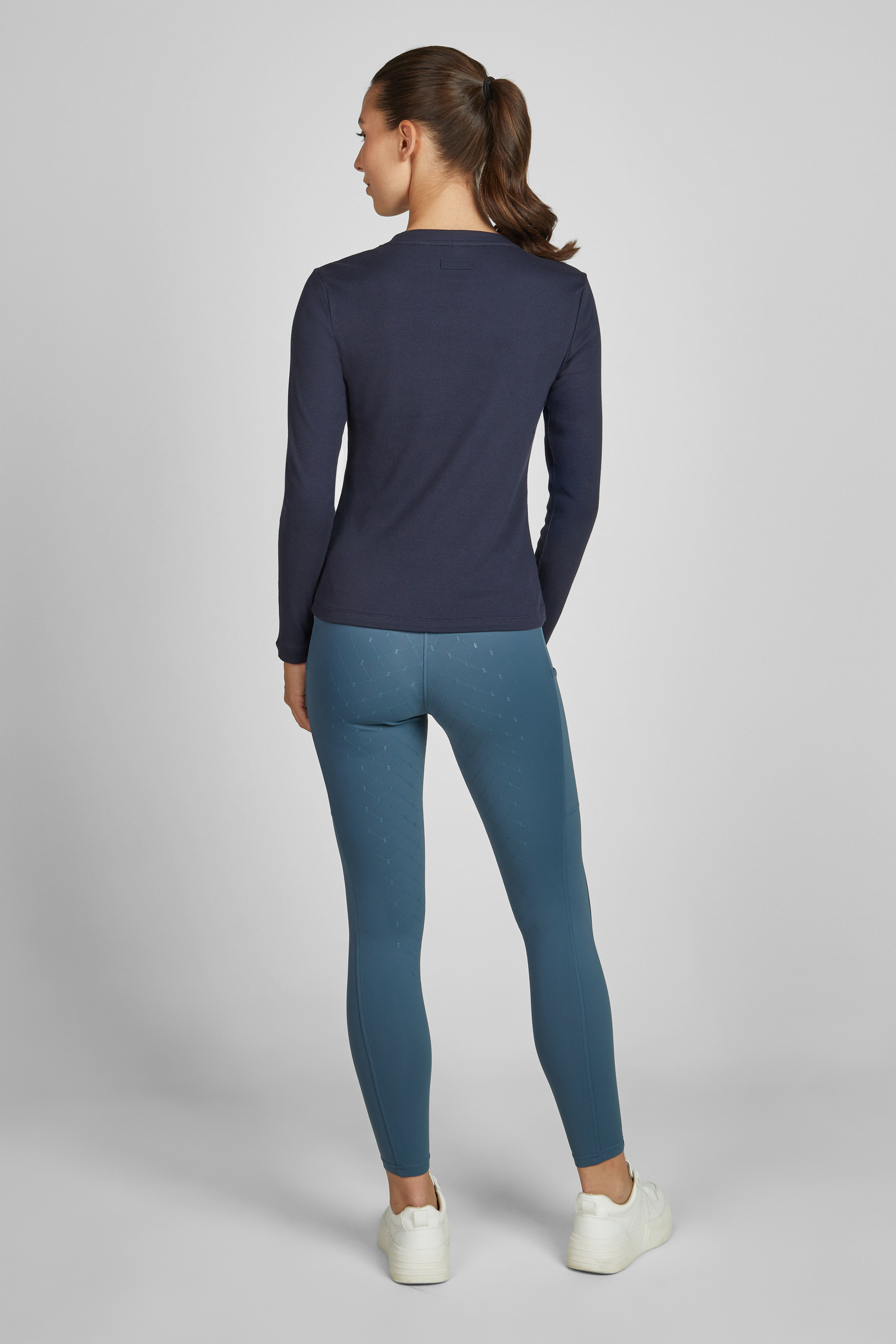Langarmshirt, dunkelblau, Leggings, Kombination, Sportbekleidung