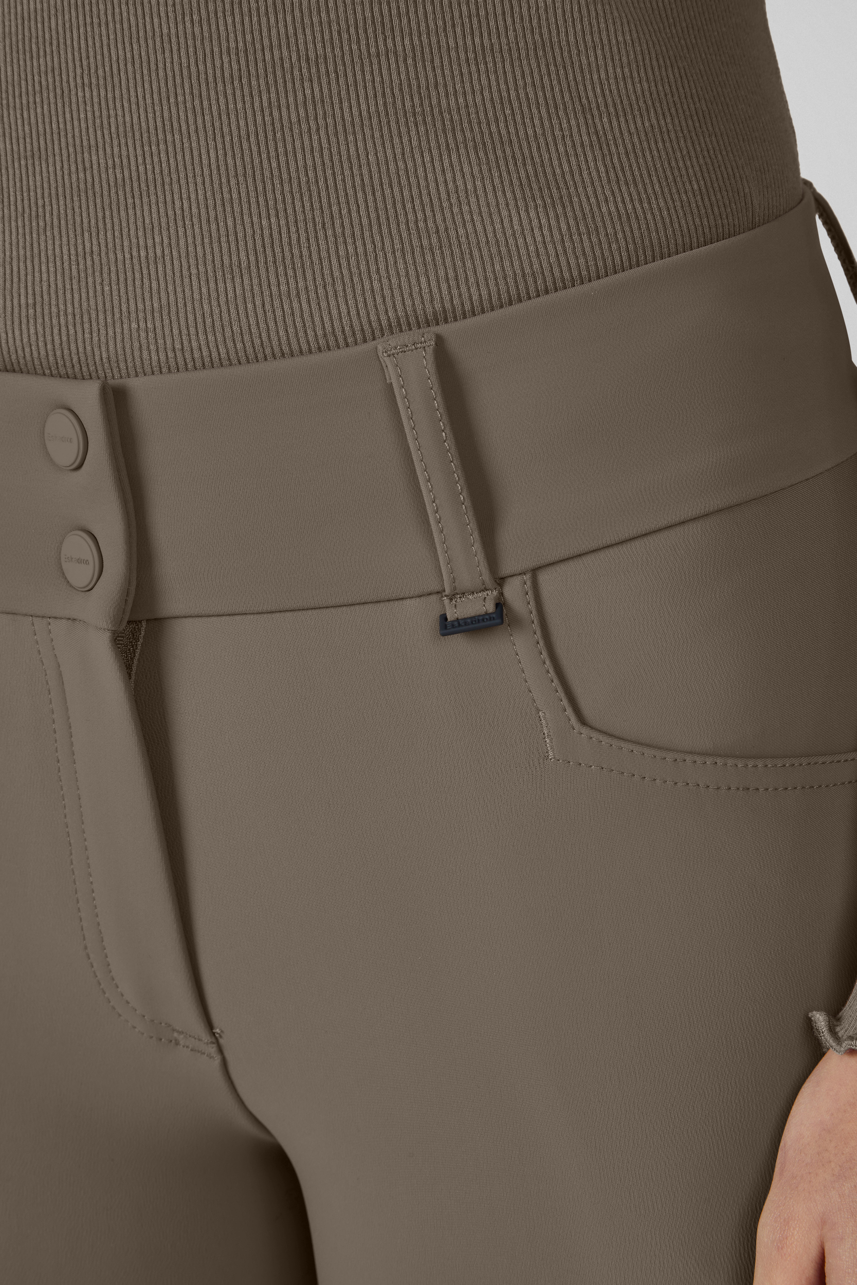 Hose, Hose, Hochbund, Gürteltaillierung, Khaki, hose, taillierte hose, stretch, verschluss, farbton