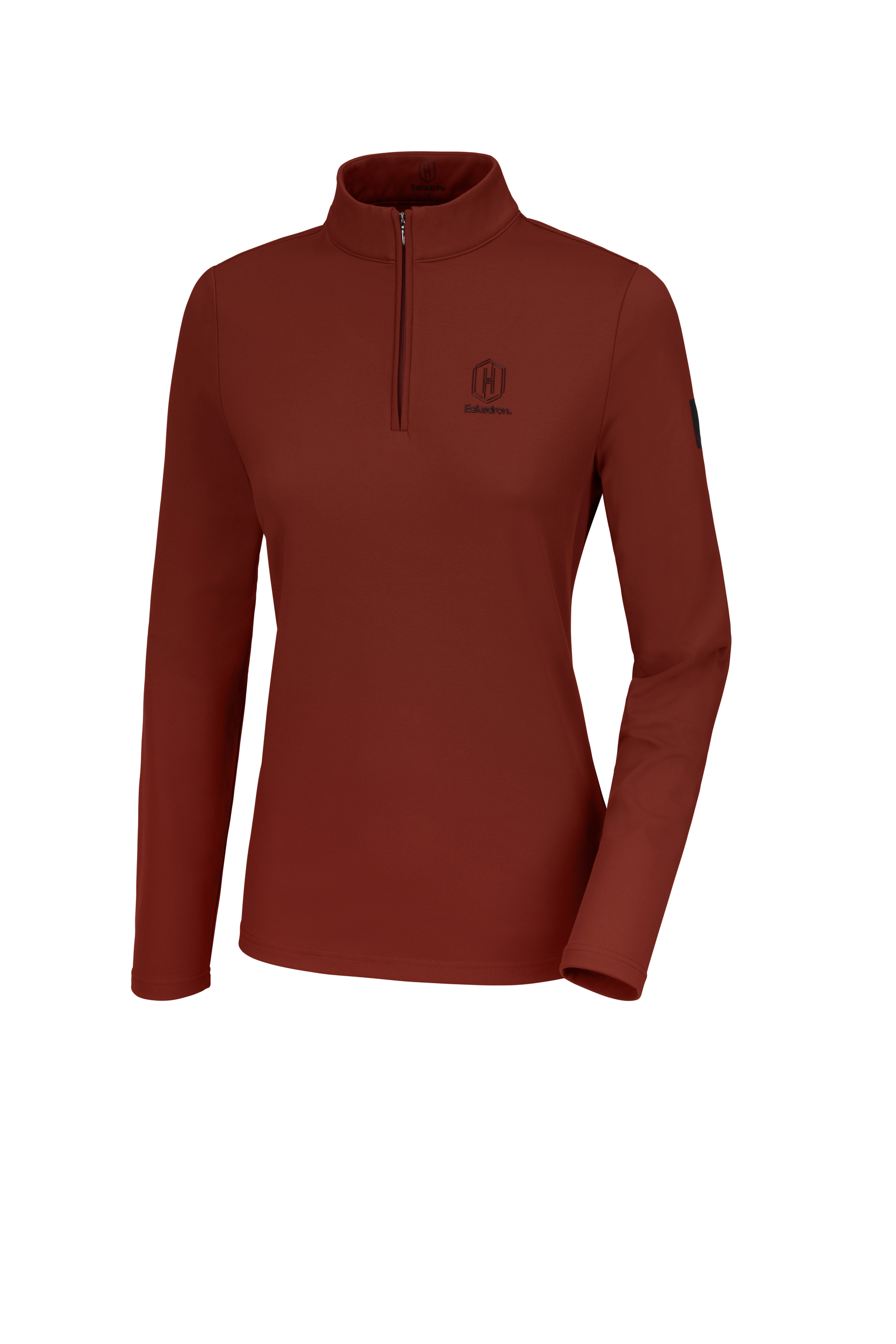 Damenoberteil, Langarmshirt, Bordeauxrot, Stehkragen, Kurzreißverschluss, Damenpullover, Dunkelrot, Langarm, Stehkragen, Halbreißverschluss
