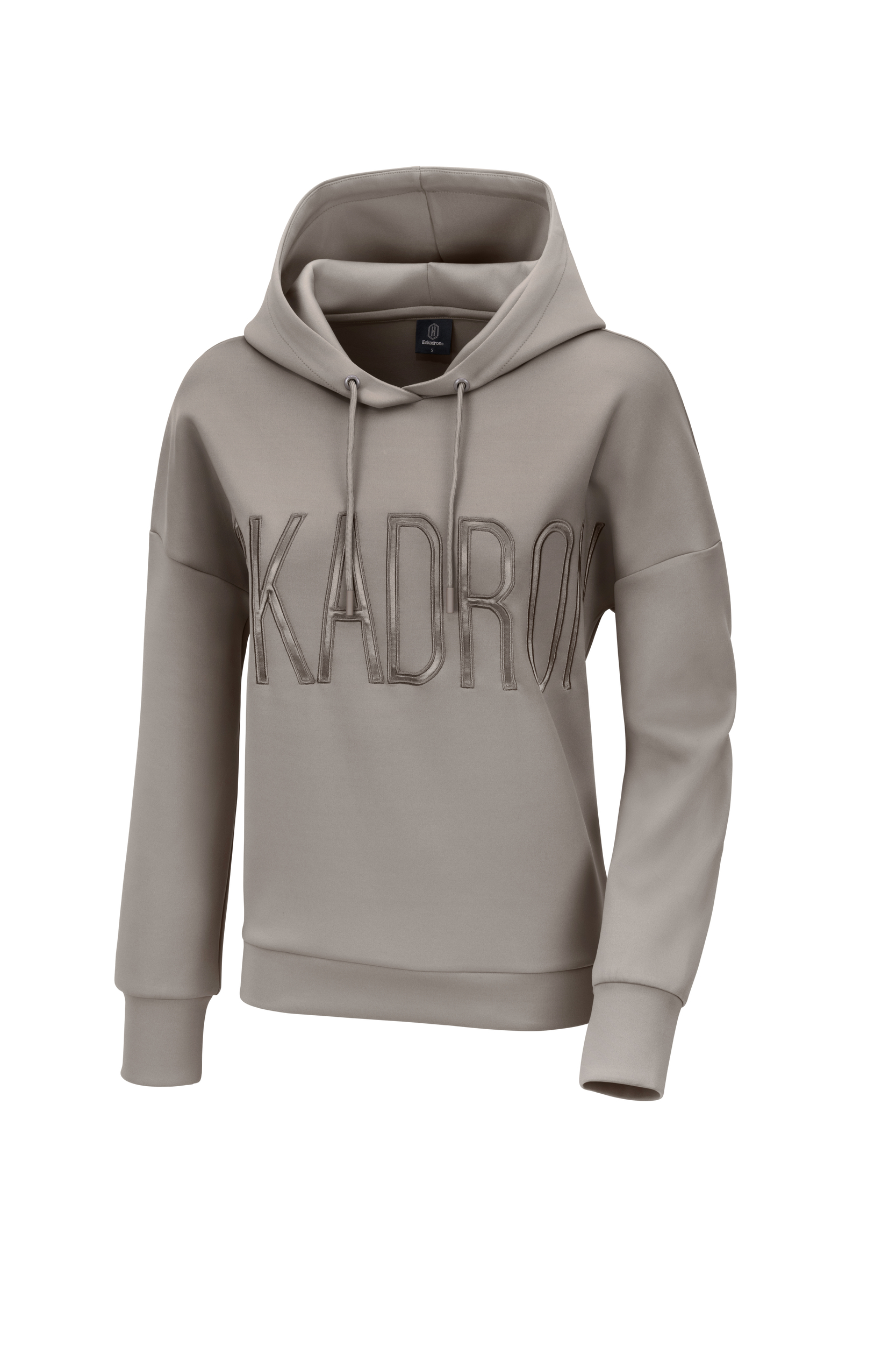 Hoodie, Kapuze, Kordelzug, Taupe, Logostickerei, Kapuzenpullover, Taupe, Langarm, Kordelzug, Logostickerei