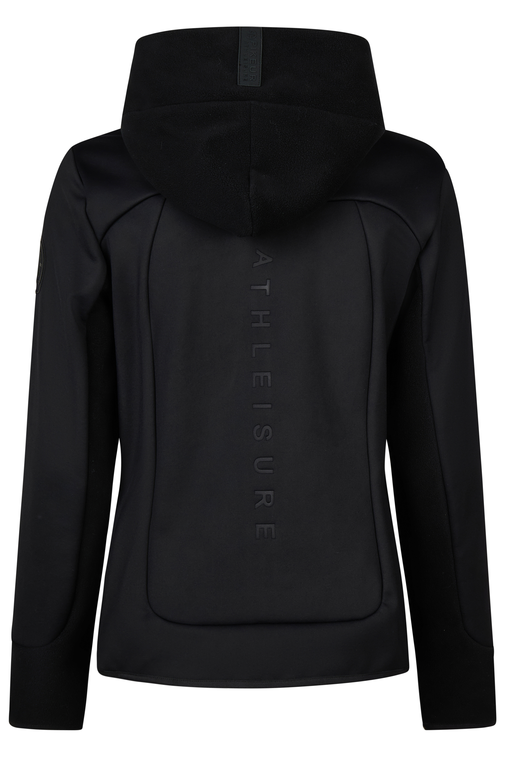 Hoodie, Rückenansicht, Schwarz, Glatte Oberfläche, Aufdruck Schrift, Hoodie, Schwarz, Kapuze, Sweatshirt, Rückenansicht