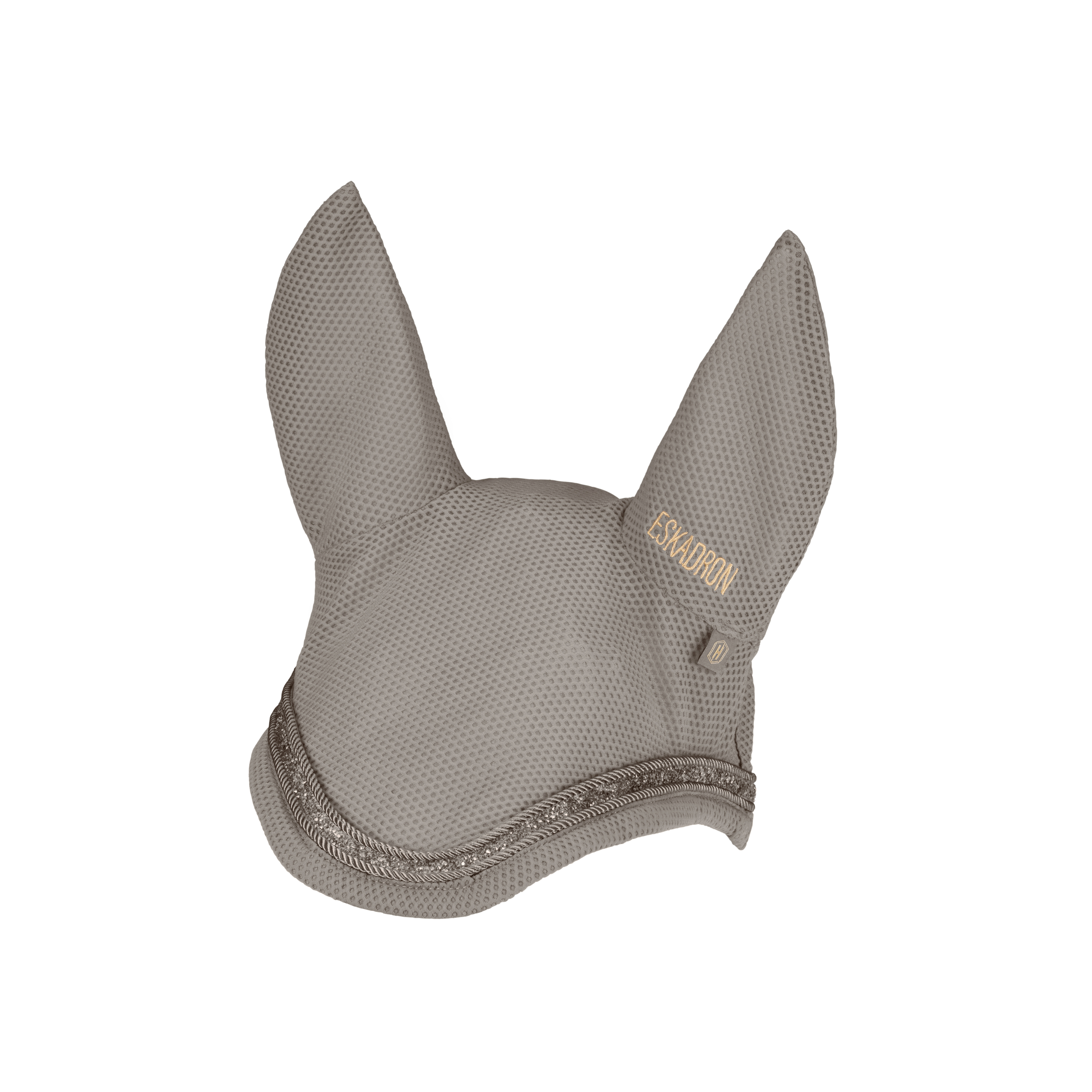 Fliegenhaube, Pferdezubehör, Grau, Wabenstruktur, Zierkordel