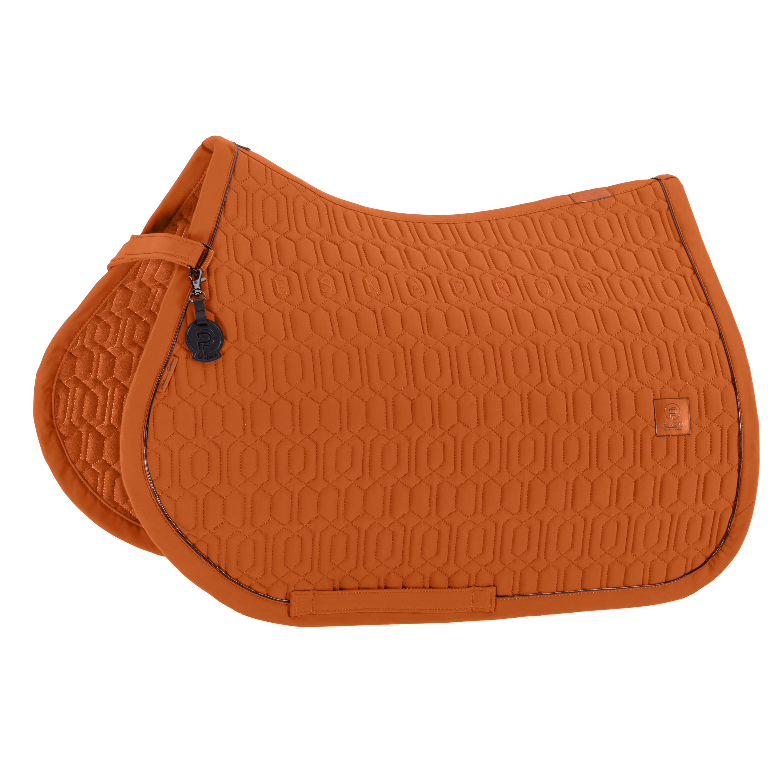 Sattel, Sattelpad, Rautenmuster, orange, Reitzubehör