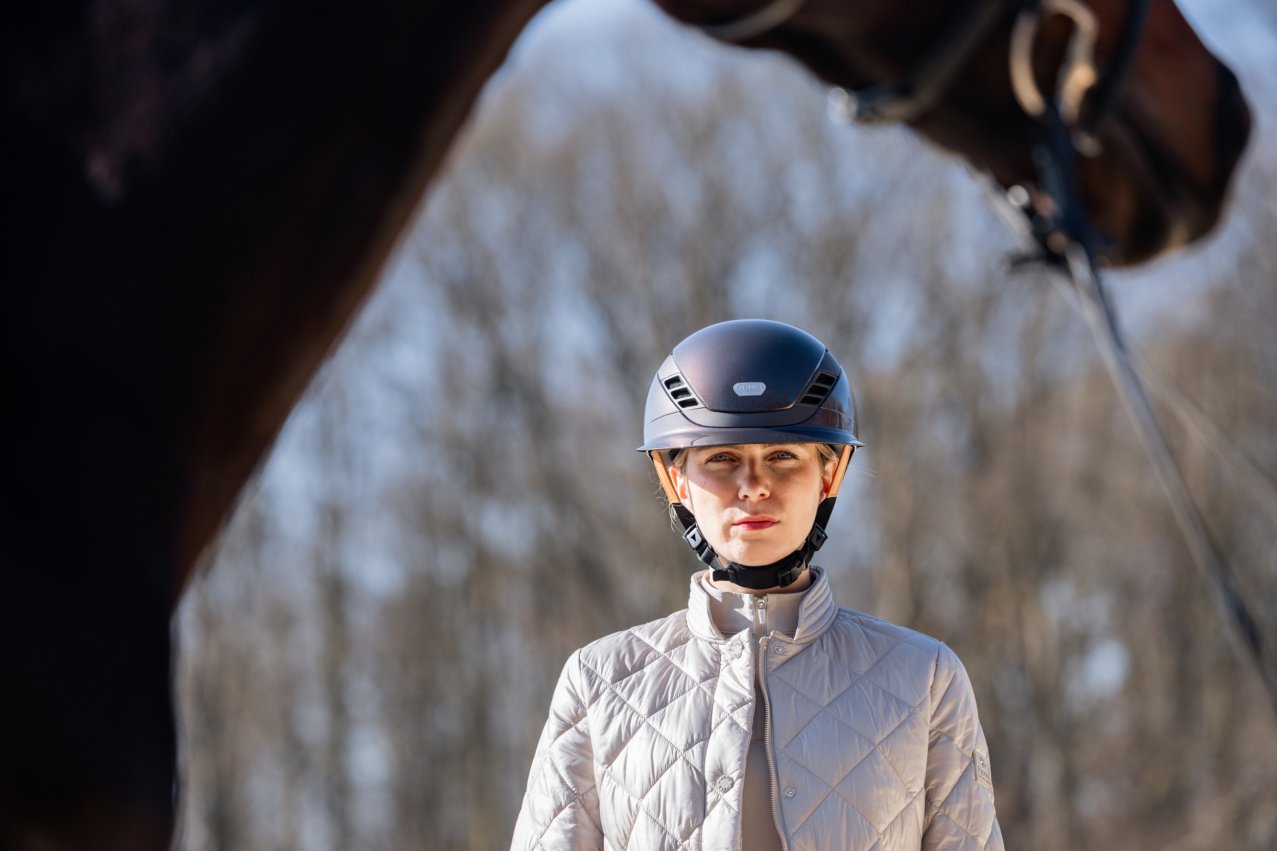 helmet, riding helmet, jacket, quilted jacket, horseback riding